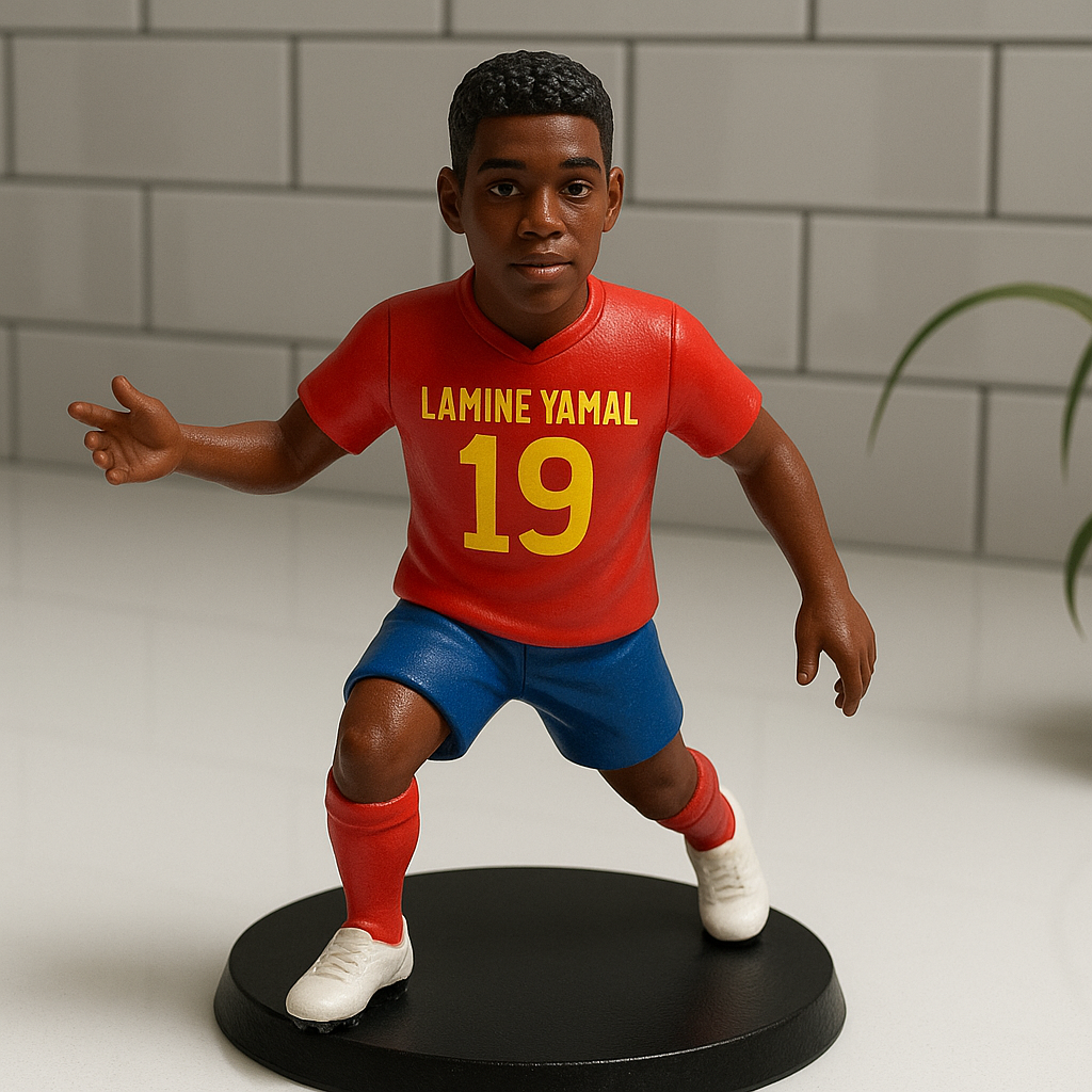 Pro Soccer Collectible Action Figure – Red/Blue Kit